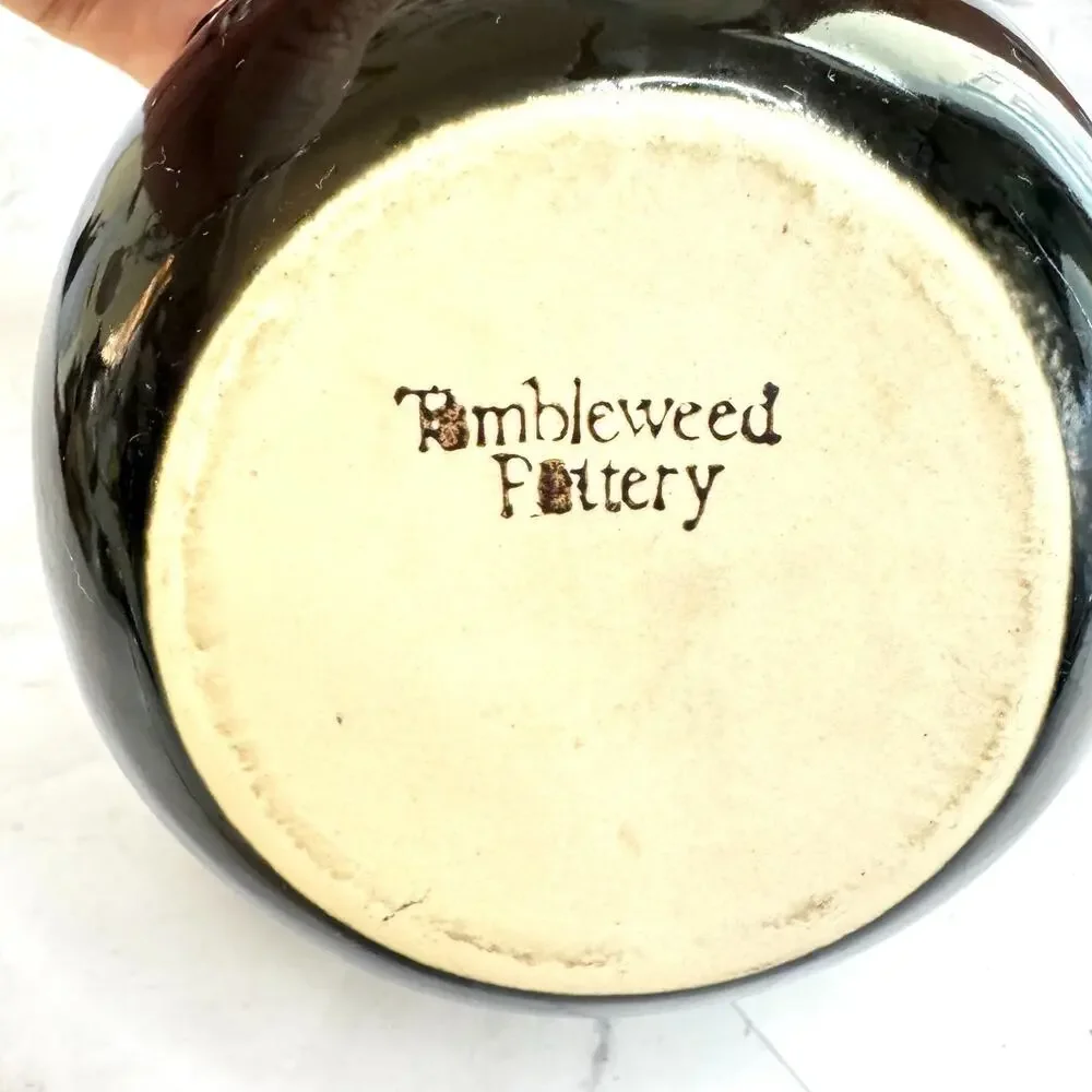 Harley Fund Jar Tumbleweed Pottery Stoneware Bank w/Cork Motorcycle Gift Vintage